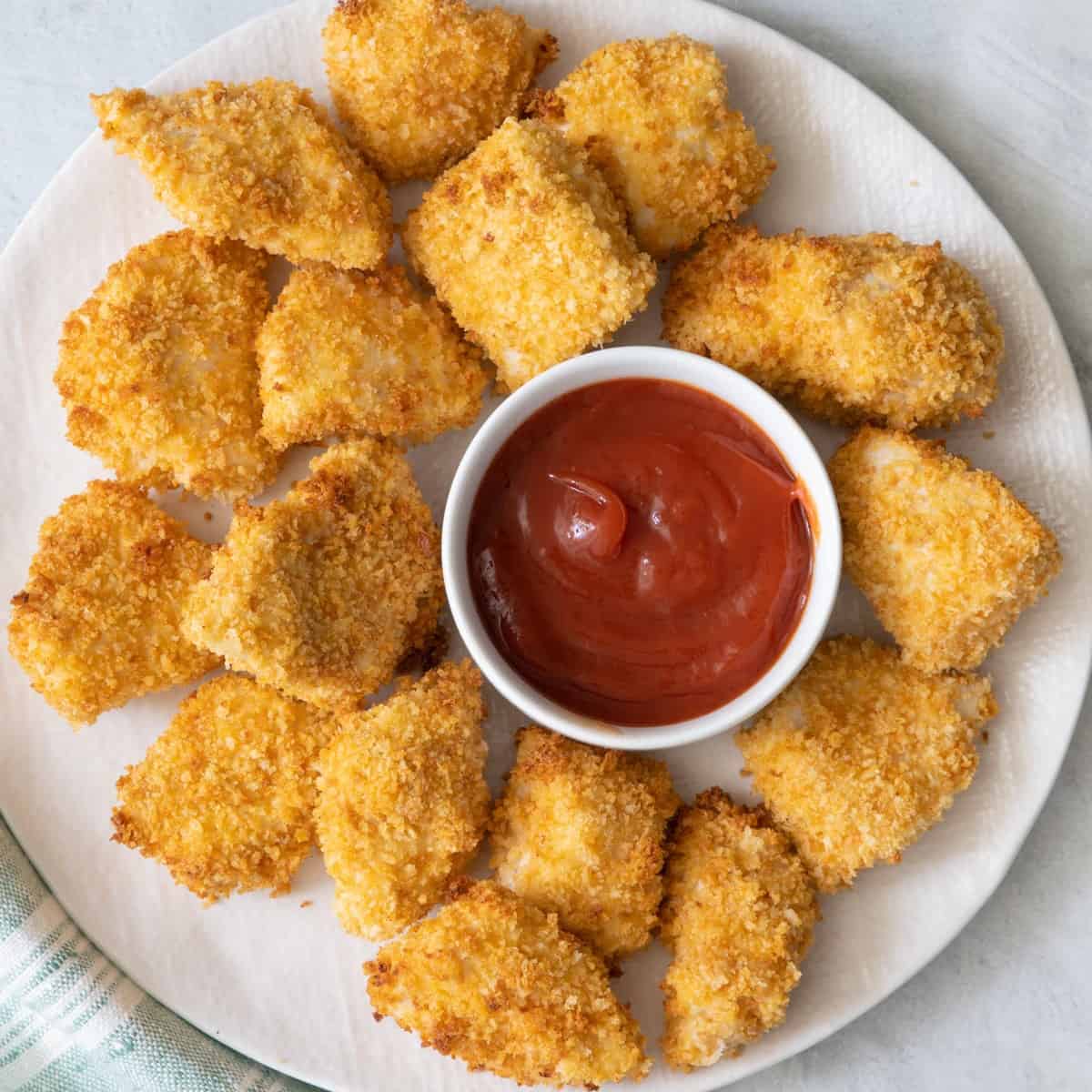 Baked chicken nuggets recipe.