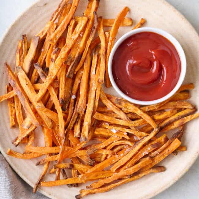 Baked sweet potato fries recipe.