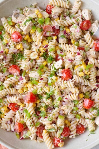 Chicken pasta salad recipe.