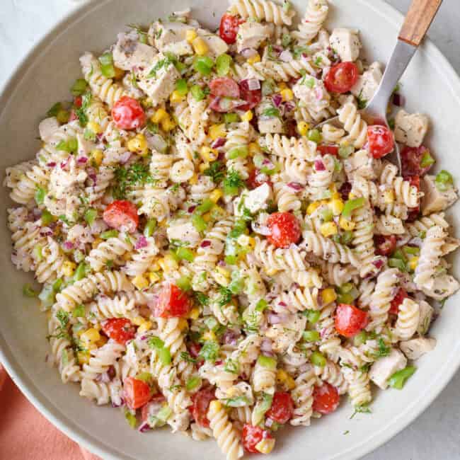 Chicken pasta salad recipe.