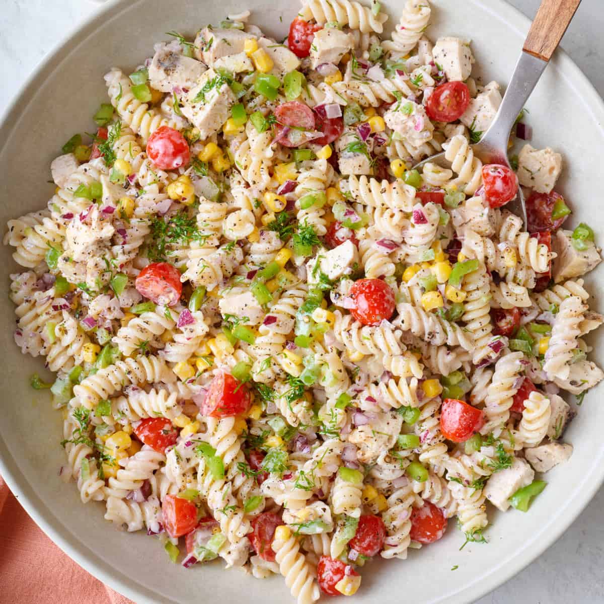 Chicken pasta salad recipe.