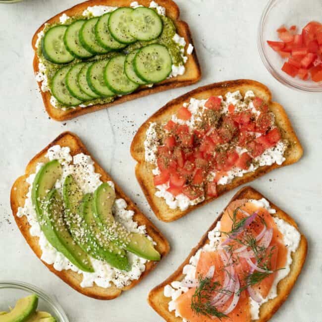 Cottage cheese toast recipe.