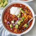 Vegetarian black bean chili recipe.