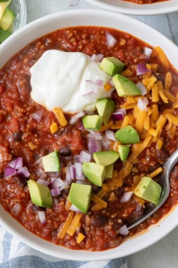 Vegetarian black bean chili recipe.