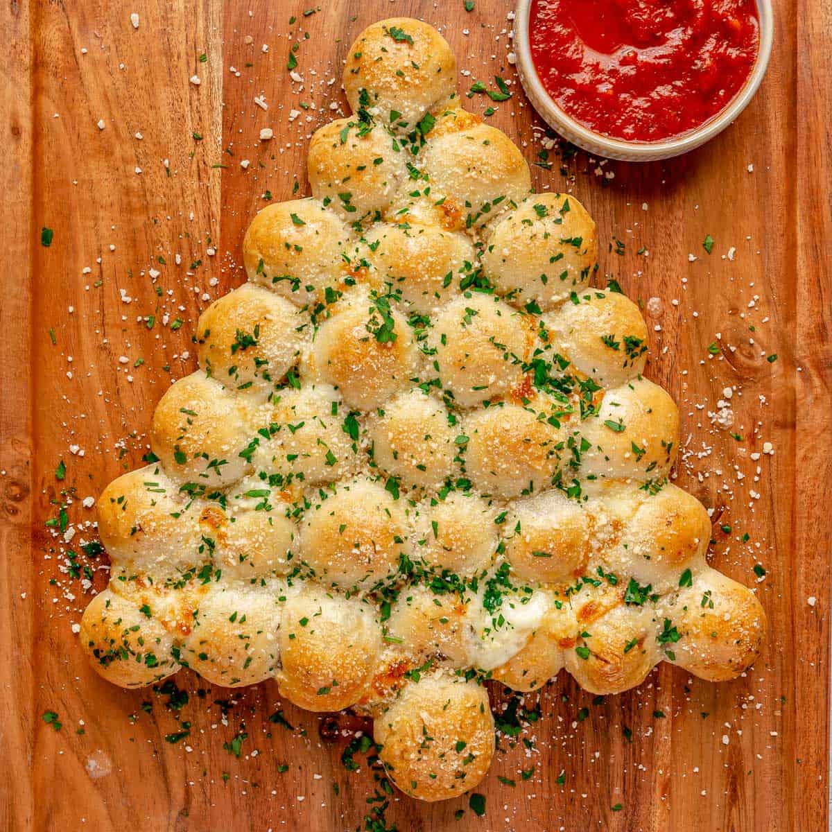 Christmas tree pull apart cheese bread recipe.