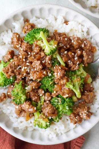 Ground beef and broccoli recipe.