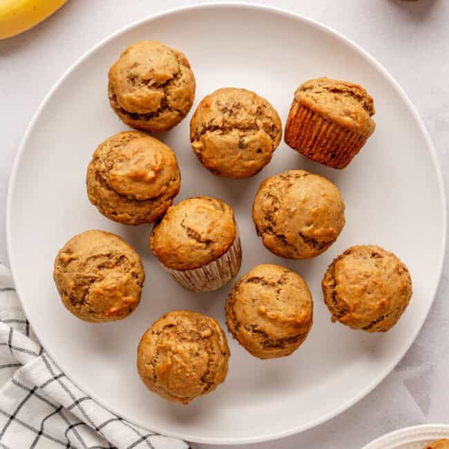 Peanut butter banana muffins recipe.