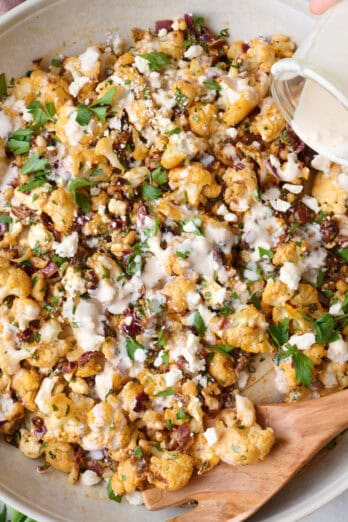 Roasted cauliflower salad recipe.