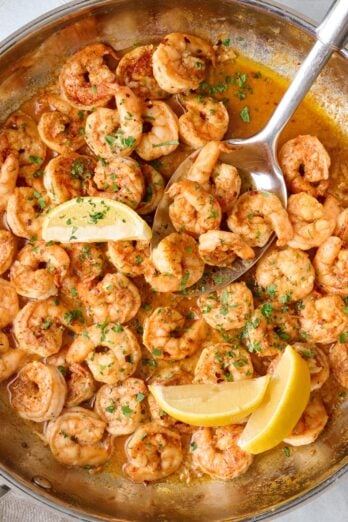 Garlic butter shrimp recipe.