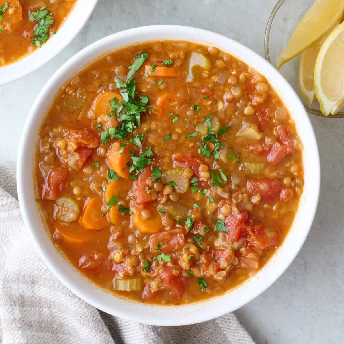 Instant Pot lentil soup recipe.