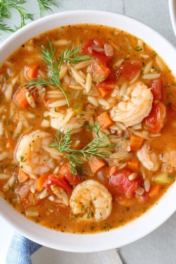 Orzo shrimp soup recipe.