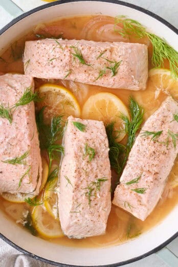 Poached salmon recipe.