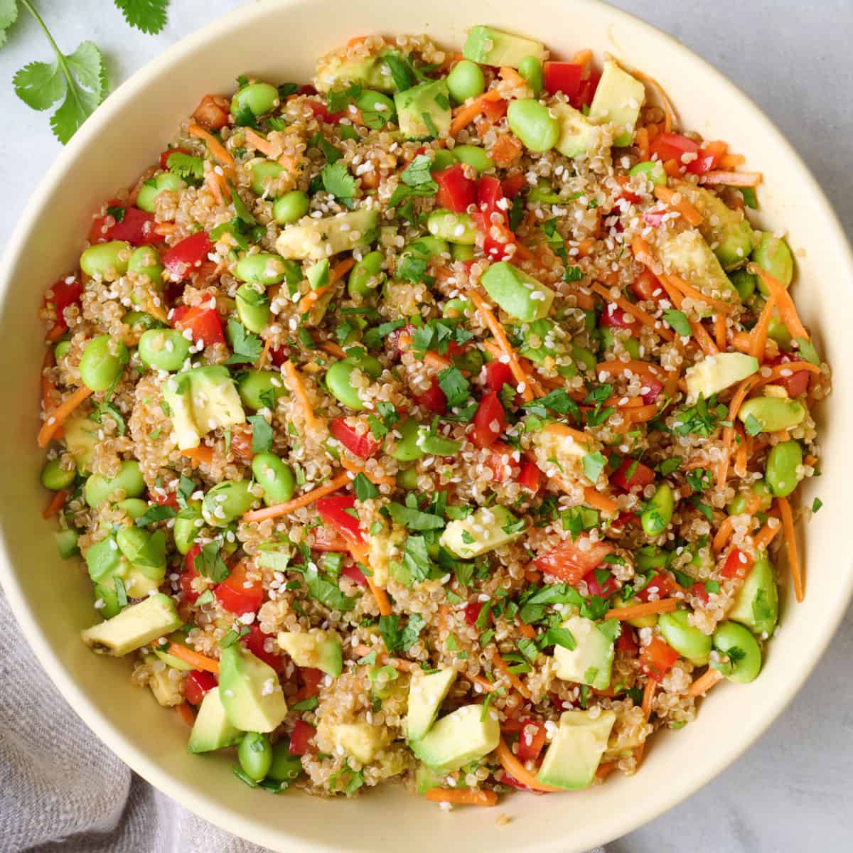 Quinoa edamame salad recipe.