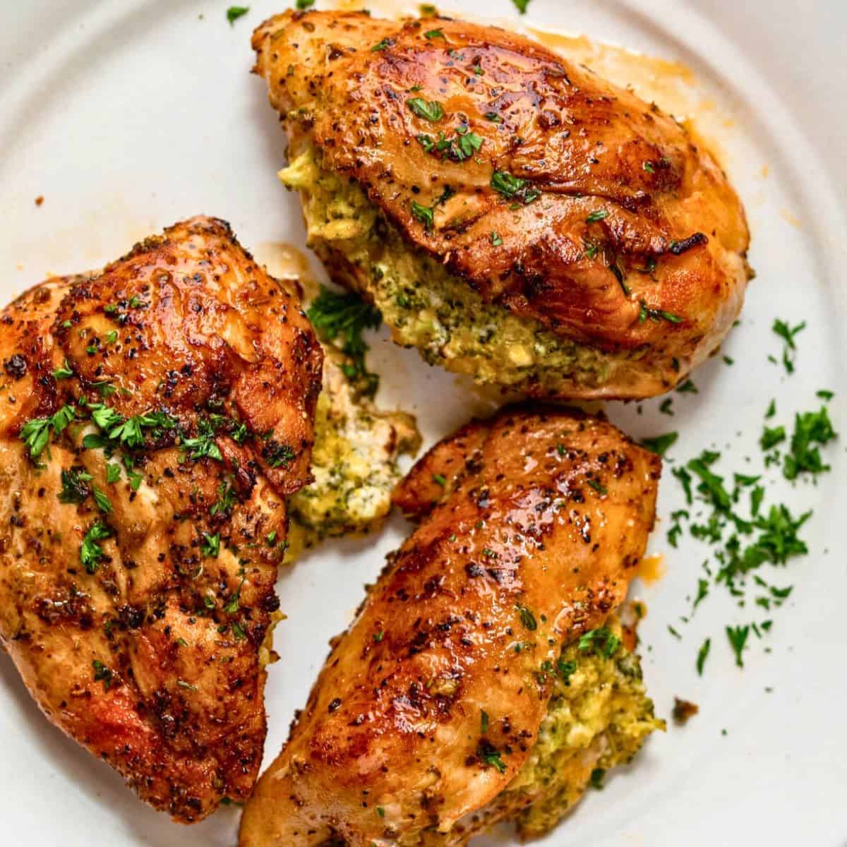 Broccoli cheese stuffed chicken breast.