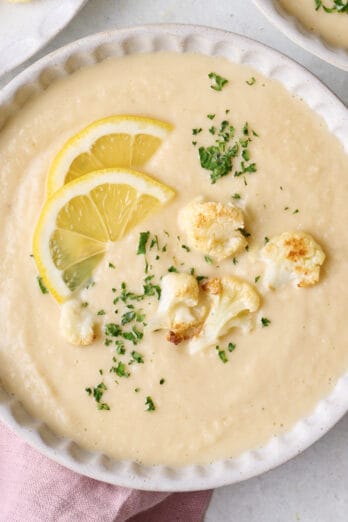 Cauliflower soup recipe.