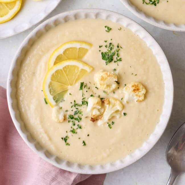 Cauliflower soup recipe.