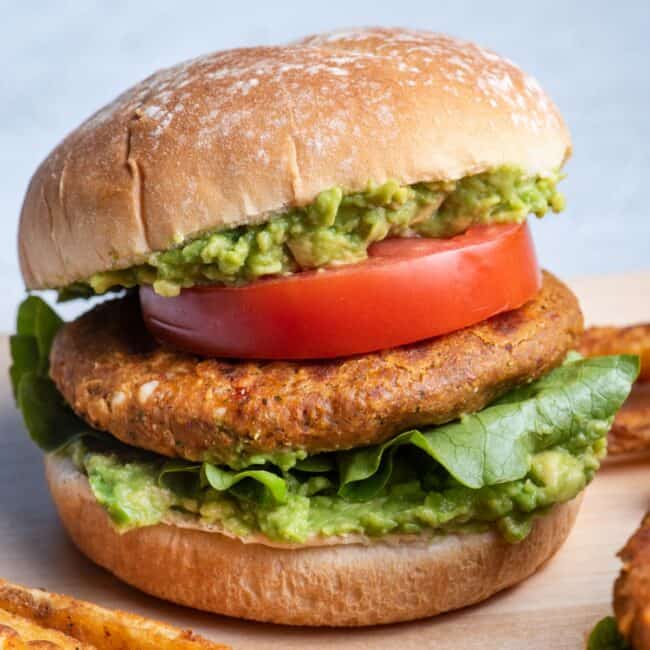 Chickpea burger recipe.