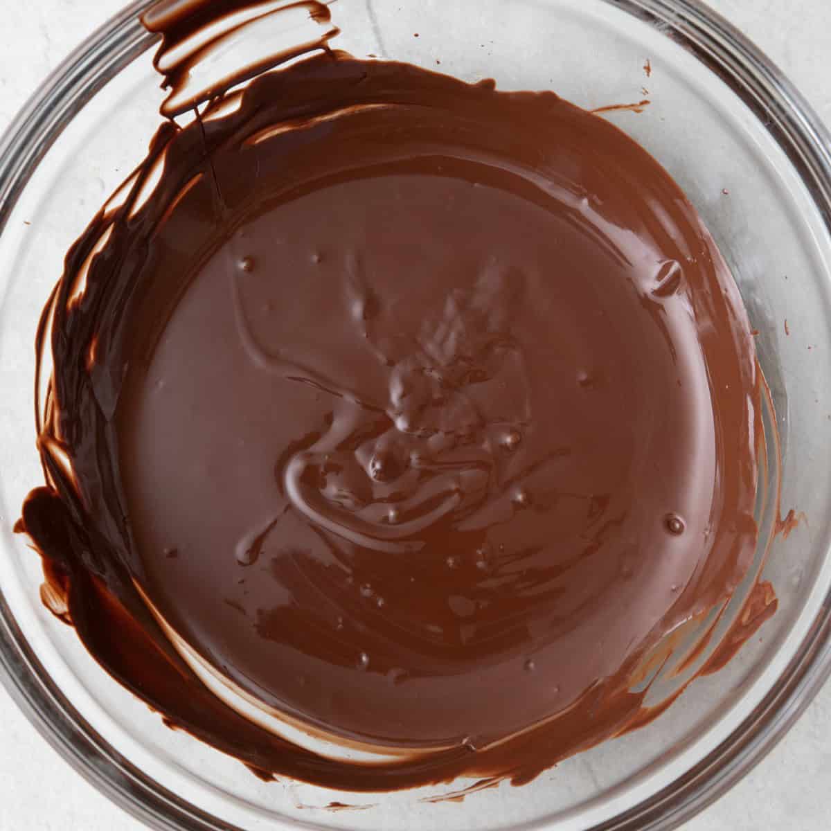 Chocolate after melting and stirred smooth.