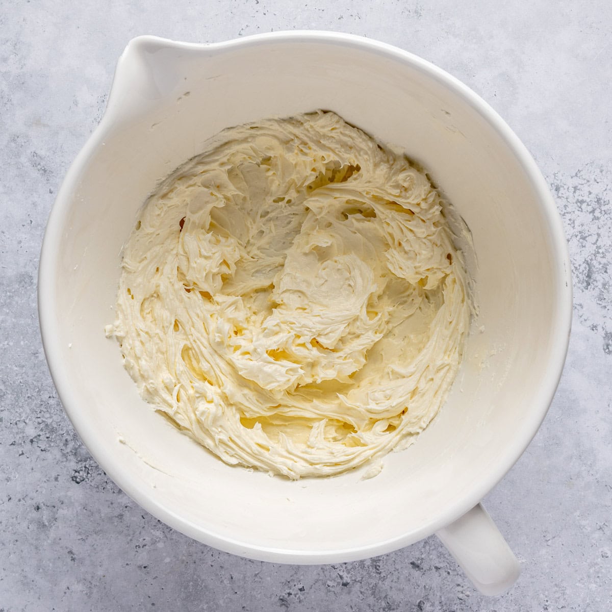 After beating until smooth and creamy.