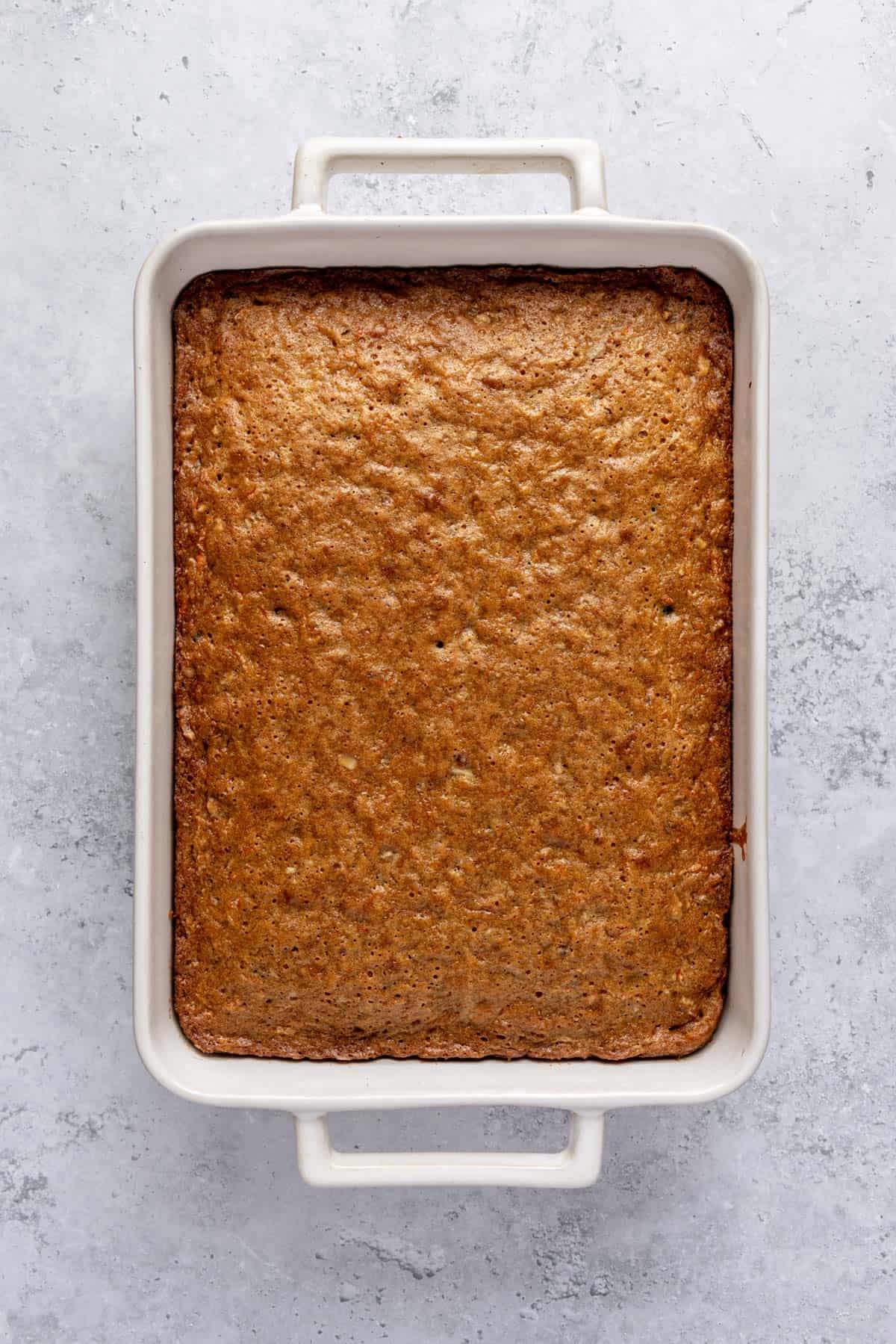 Recipe after baking in baking dish.