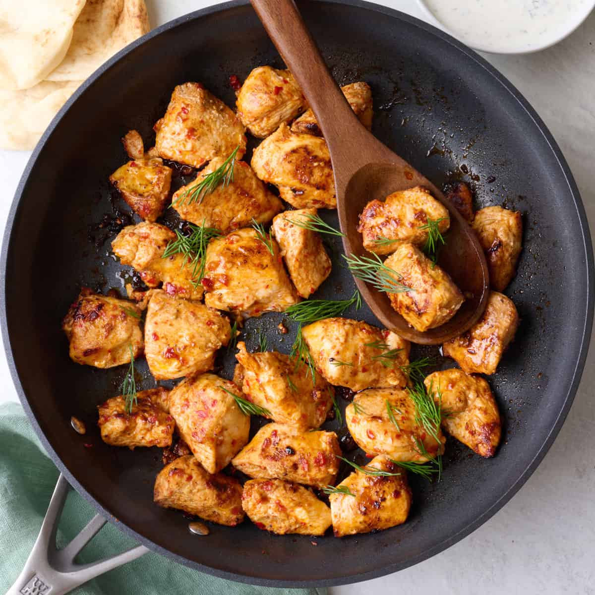 Harissa chicken after cooking.