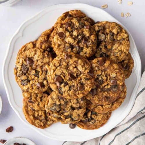 Oatmeal chocolate chip raisin cookies recipe.