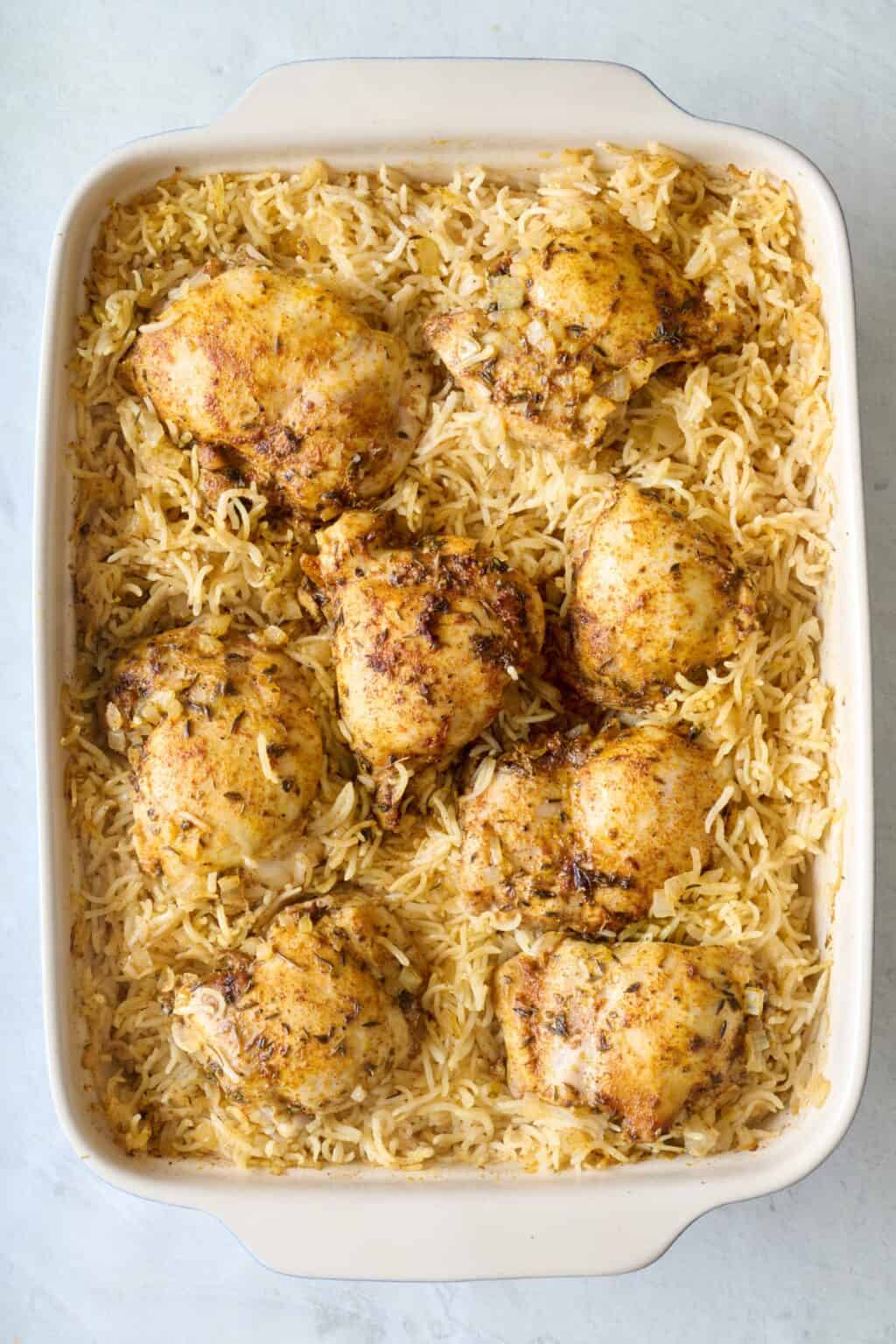 Oven Baked Chicken and Rice (Easy One-Pan Casserole)