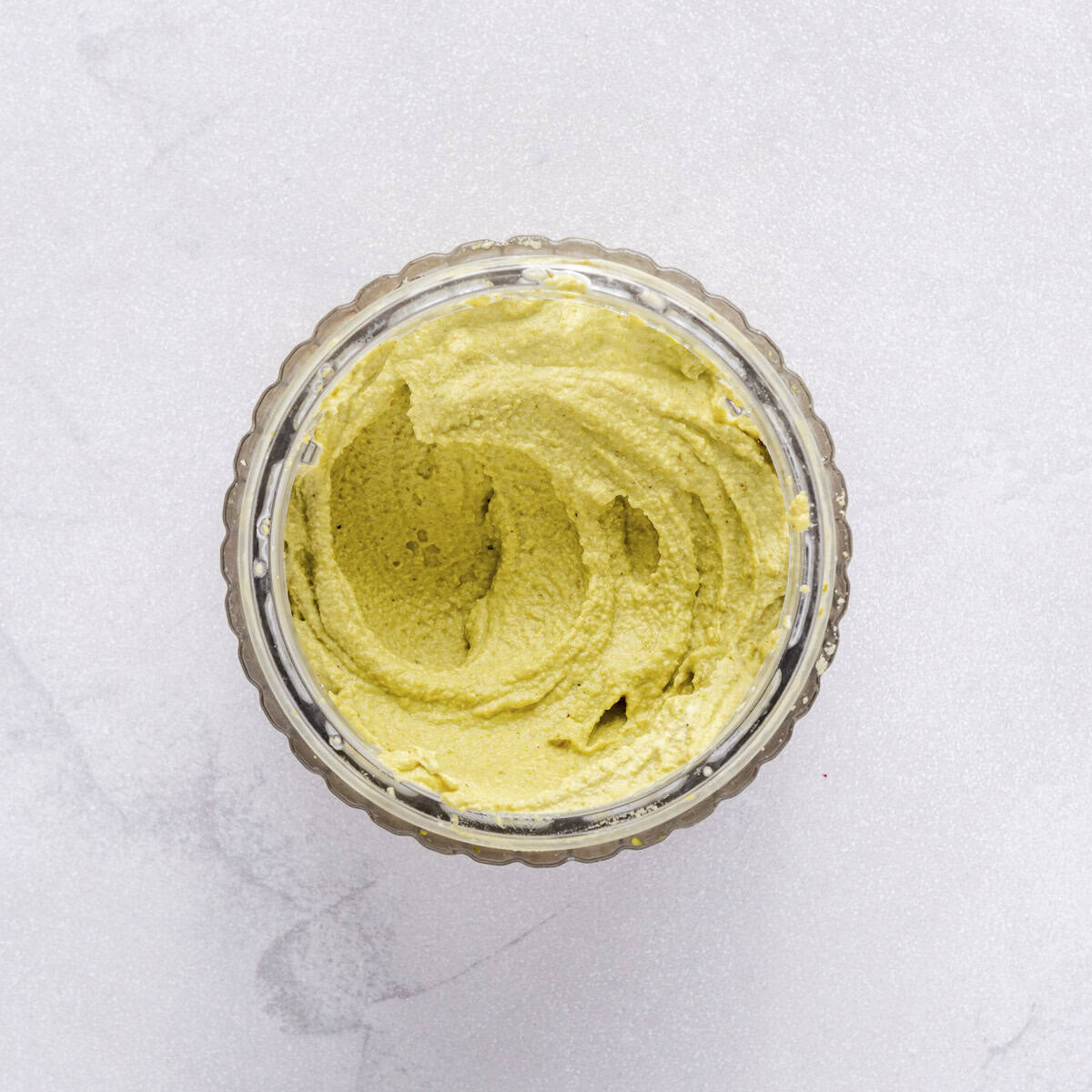 After the pistachio butter is smooth.