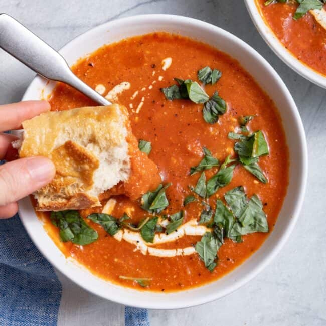 Roasted red pepper soup recipe.