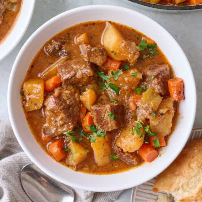 Stovetop beef stew recipe.