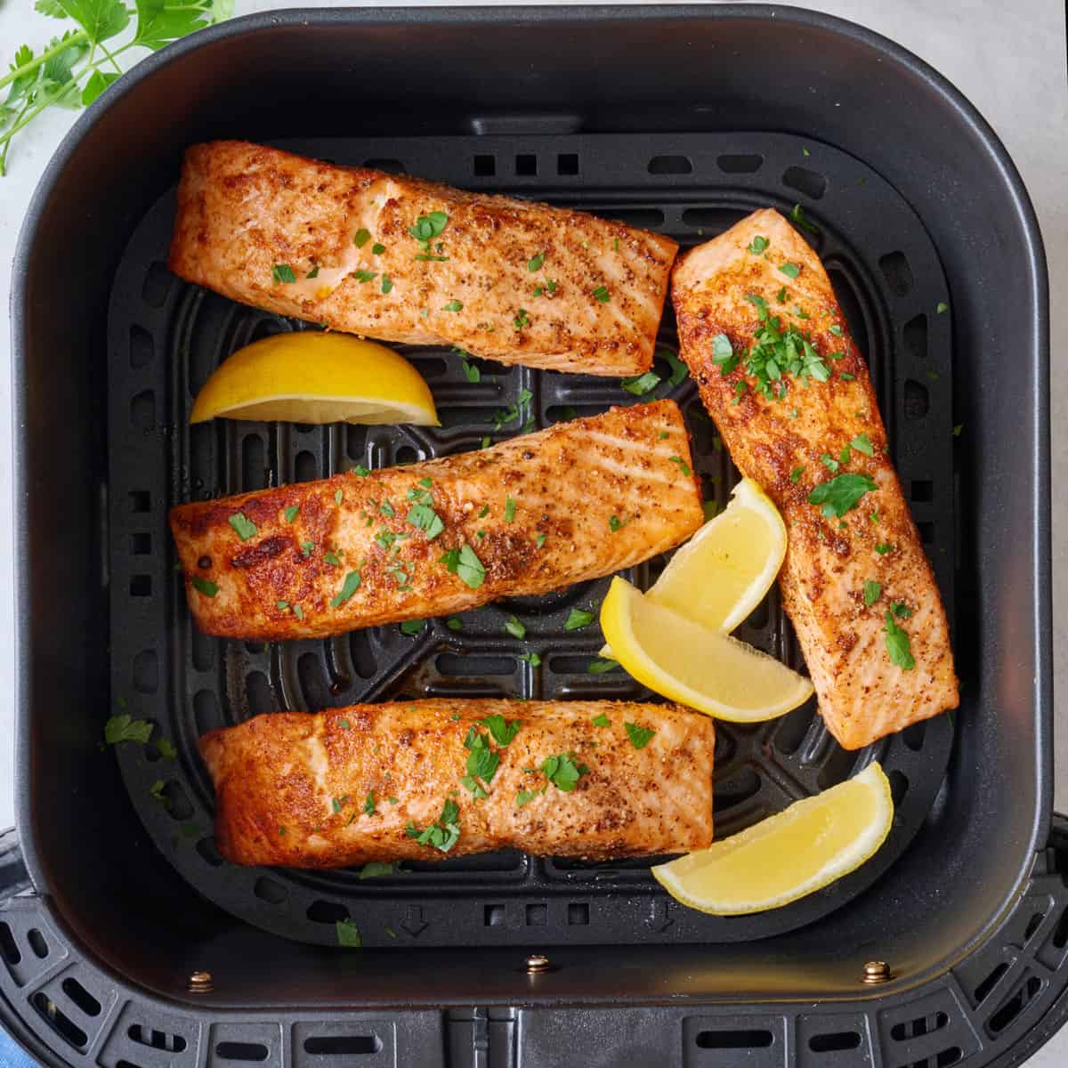 Air fryer salmon recipe.