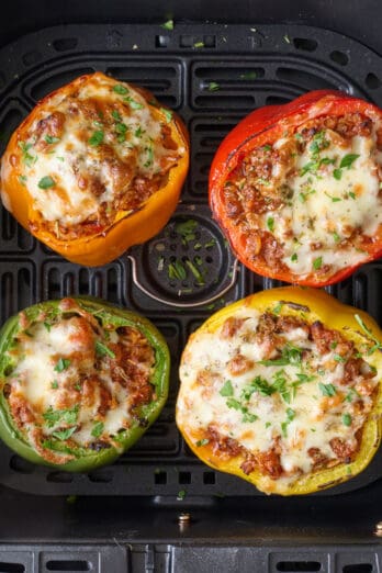 Air fryer beef stuffed peppers recipe.
