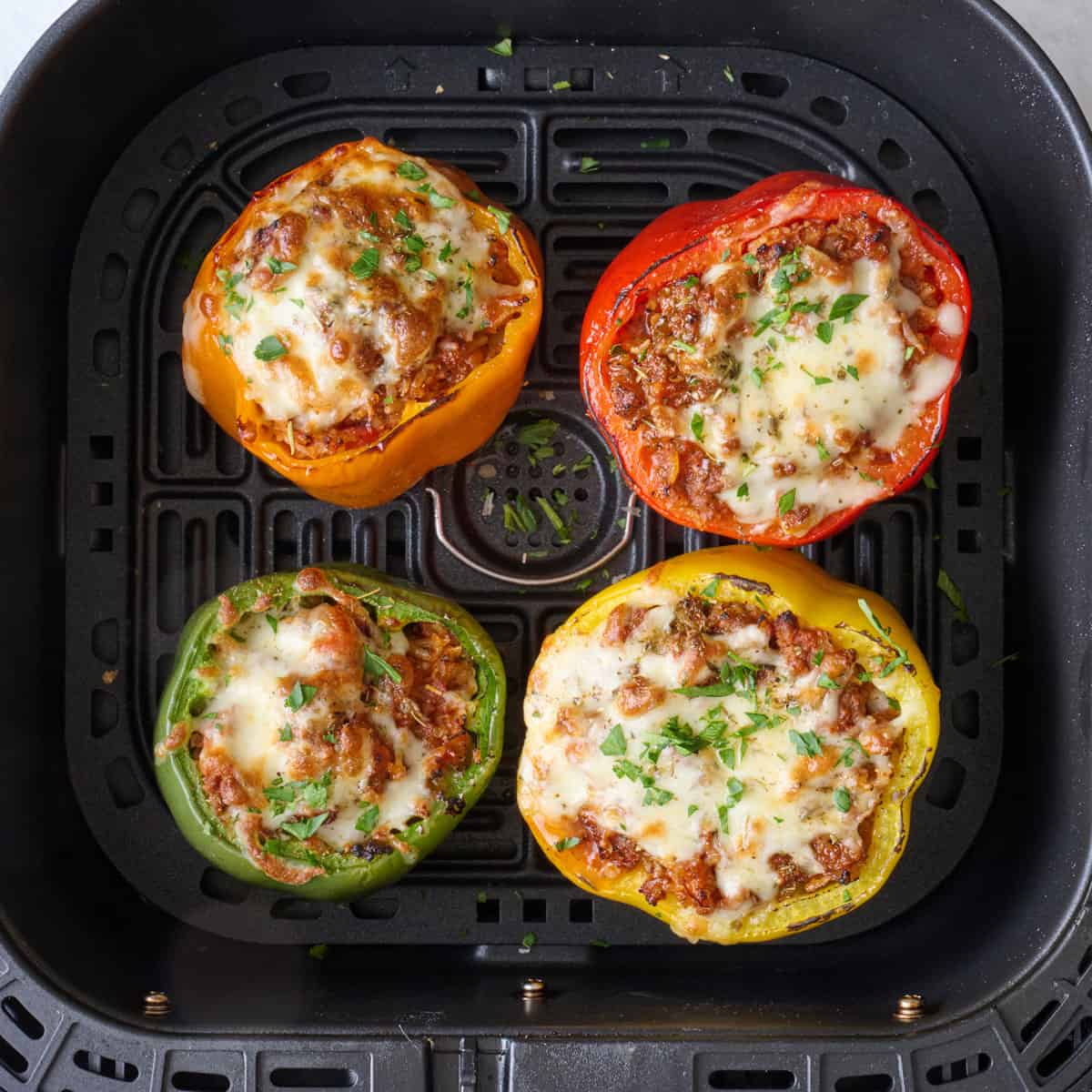 Air fryer beef stuffed peppers recipe.
