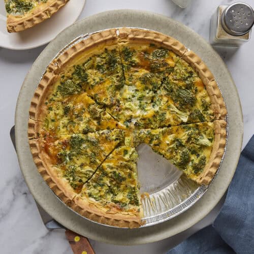 Broccoli cheese quiche recipe.