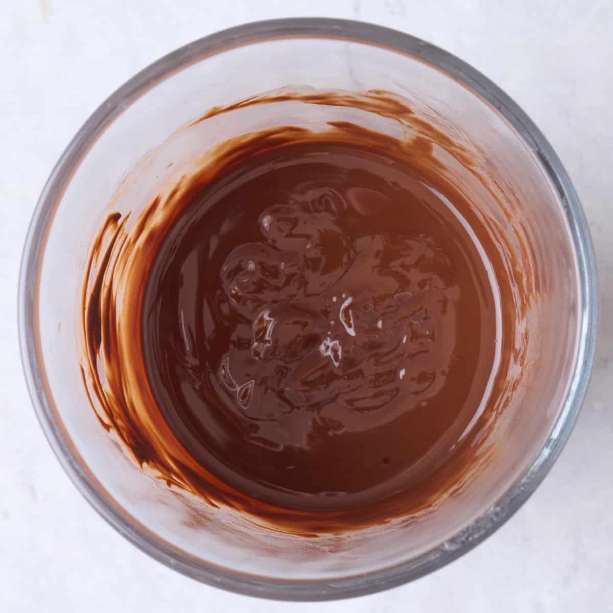 Chocolate chips after melting.