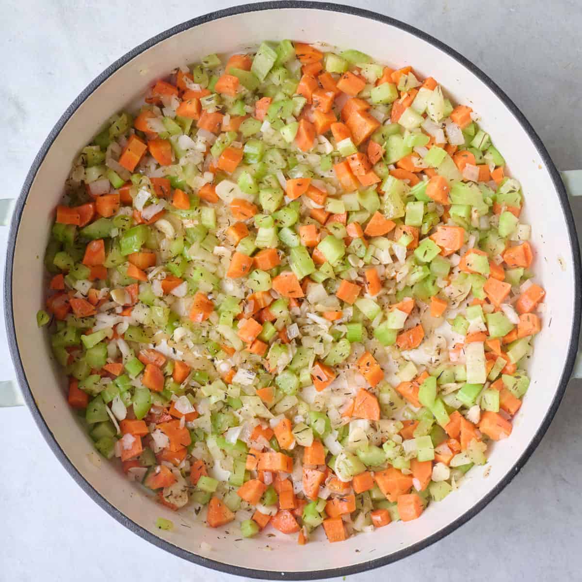 After cooking veggies.