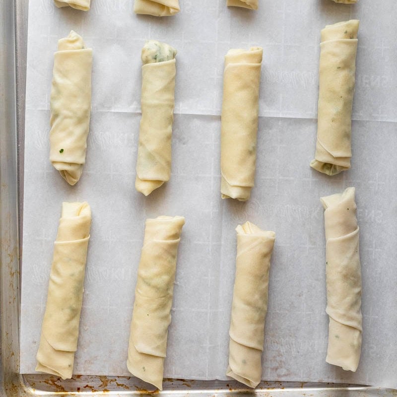 Recipe on a sheet pan before baking.
