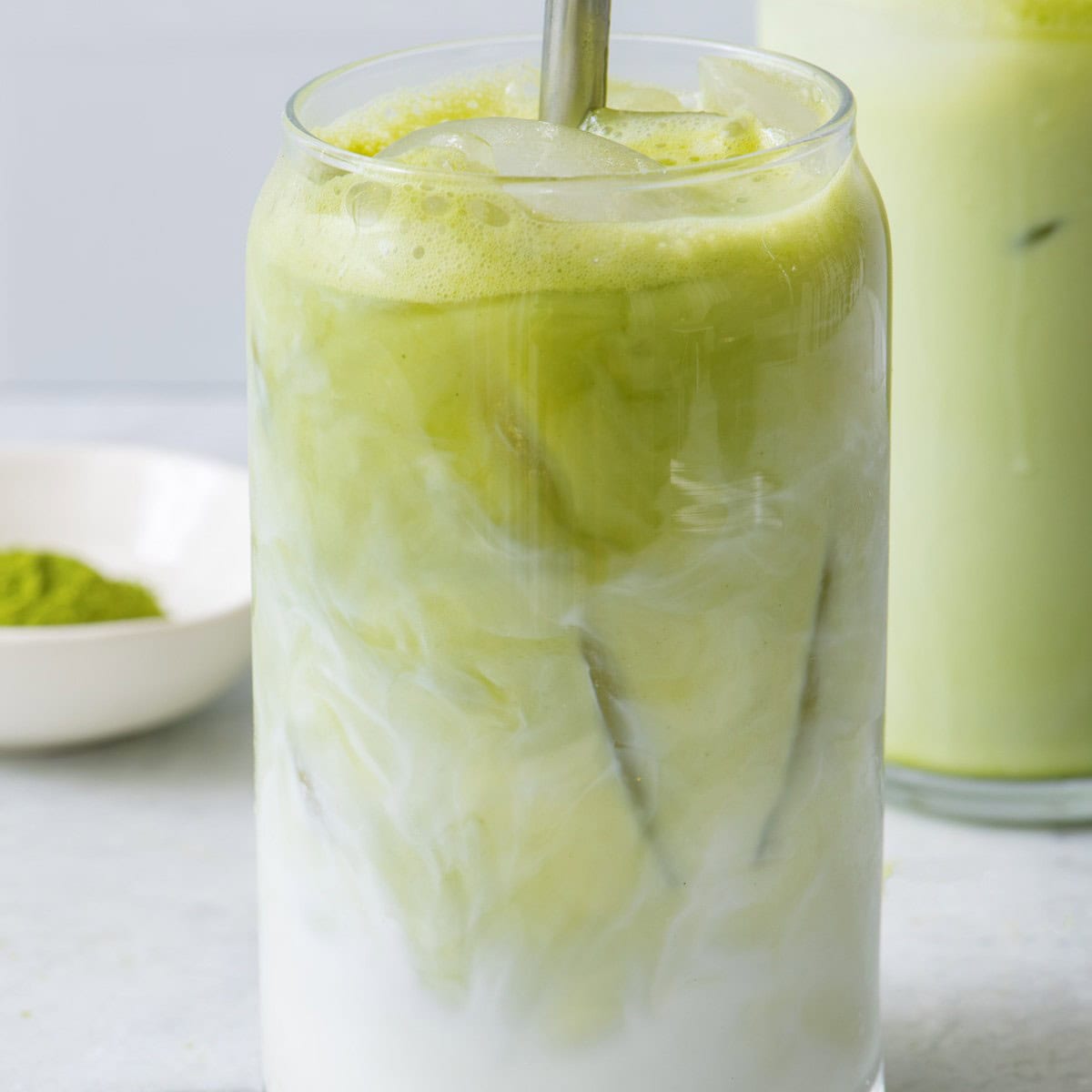 Iced matcha latte recipe.