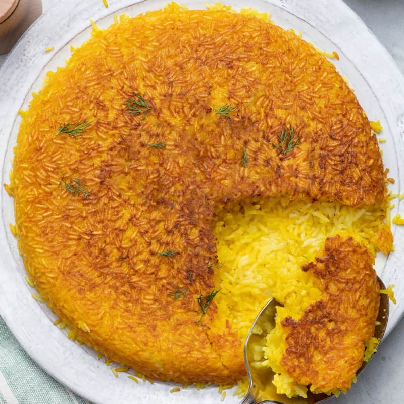 Persian rice Tahdig recipe.