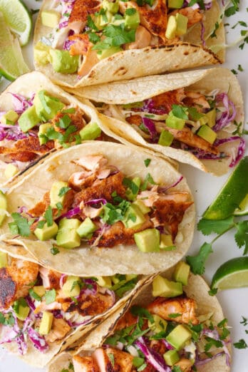 Salmon tacos recipe.