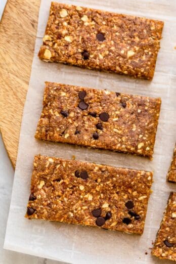 Homemade vegan protein bars.