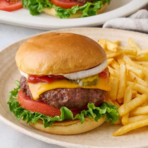 Air fryer hamburgers recipe.