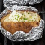 Baked potato on grill recipe.