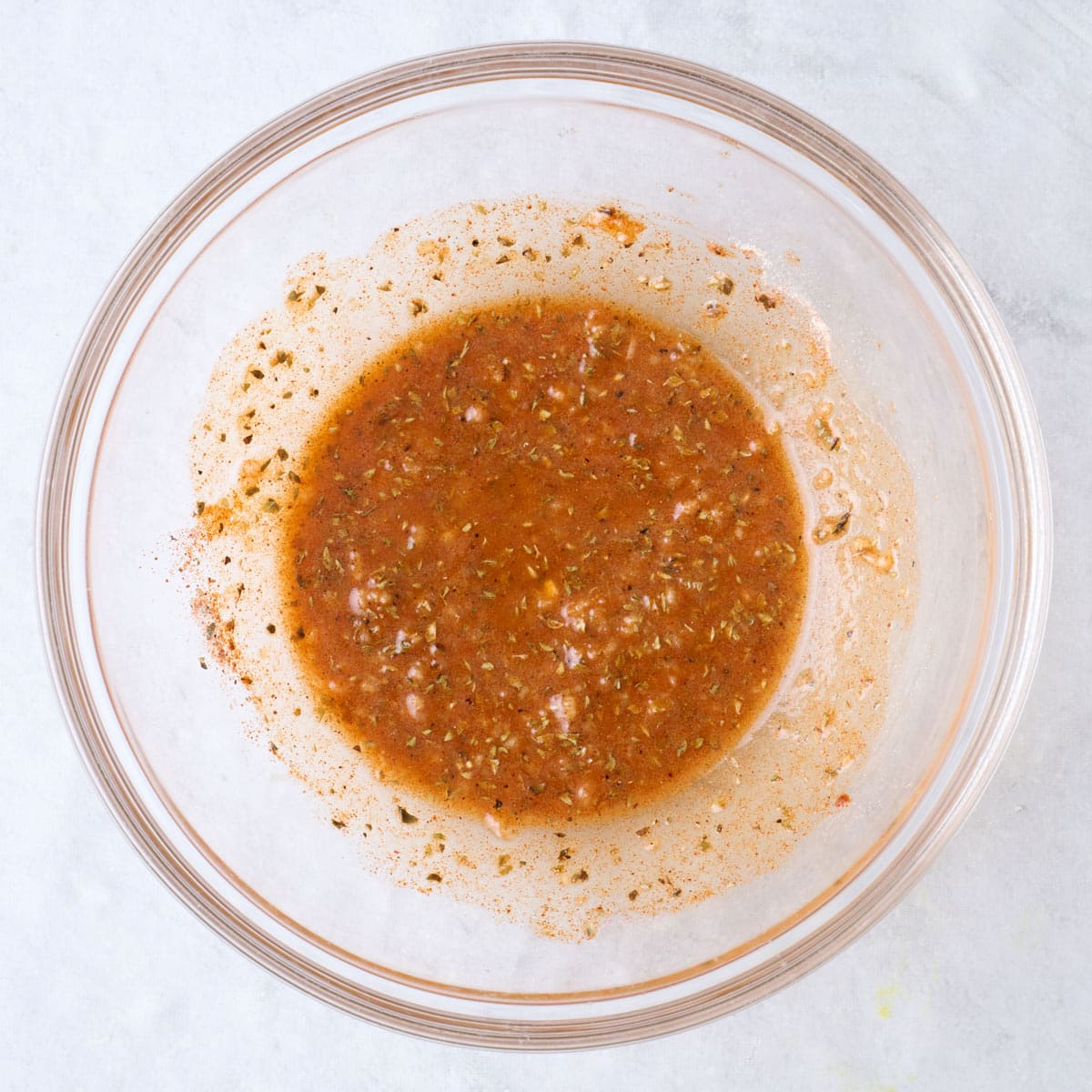 After mixing together marinade.