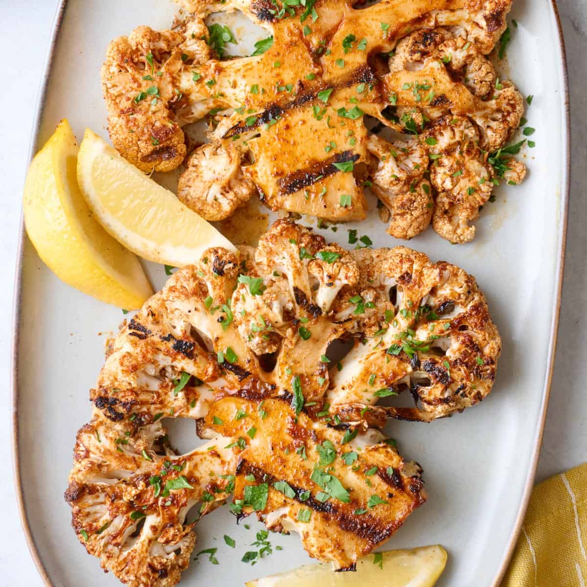 Grilled cauliflower recipe.