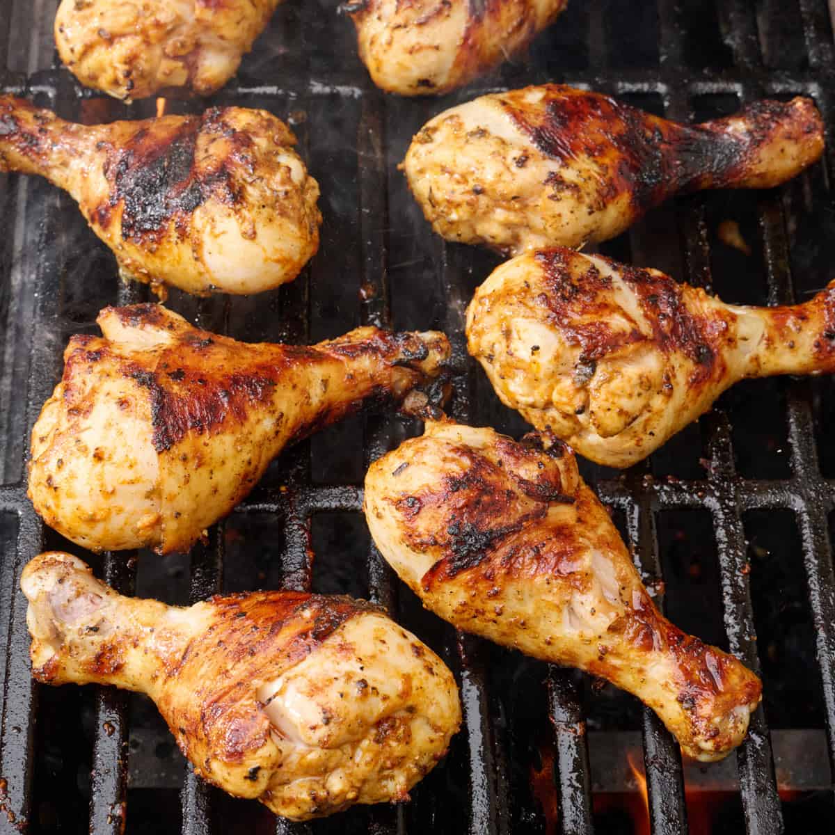 Homemade grilled chicken drumsticks recipe.