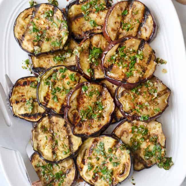 Grilled eggplant recipe.