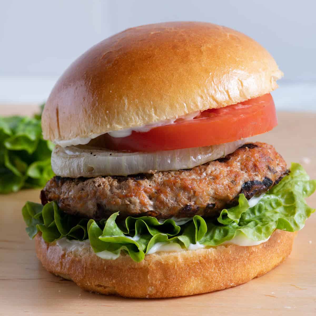 Grilled turkey burger recipe.