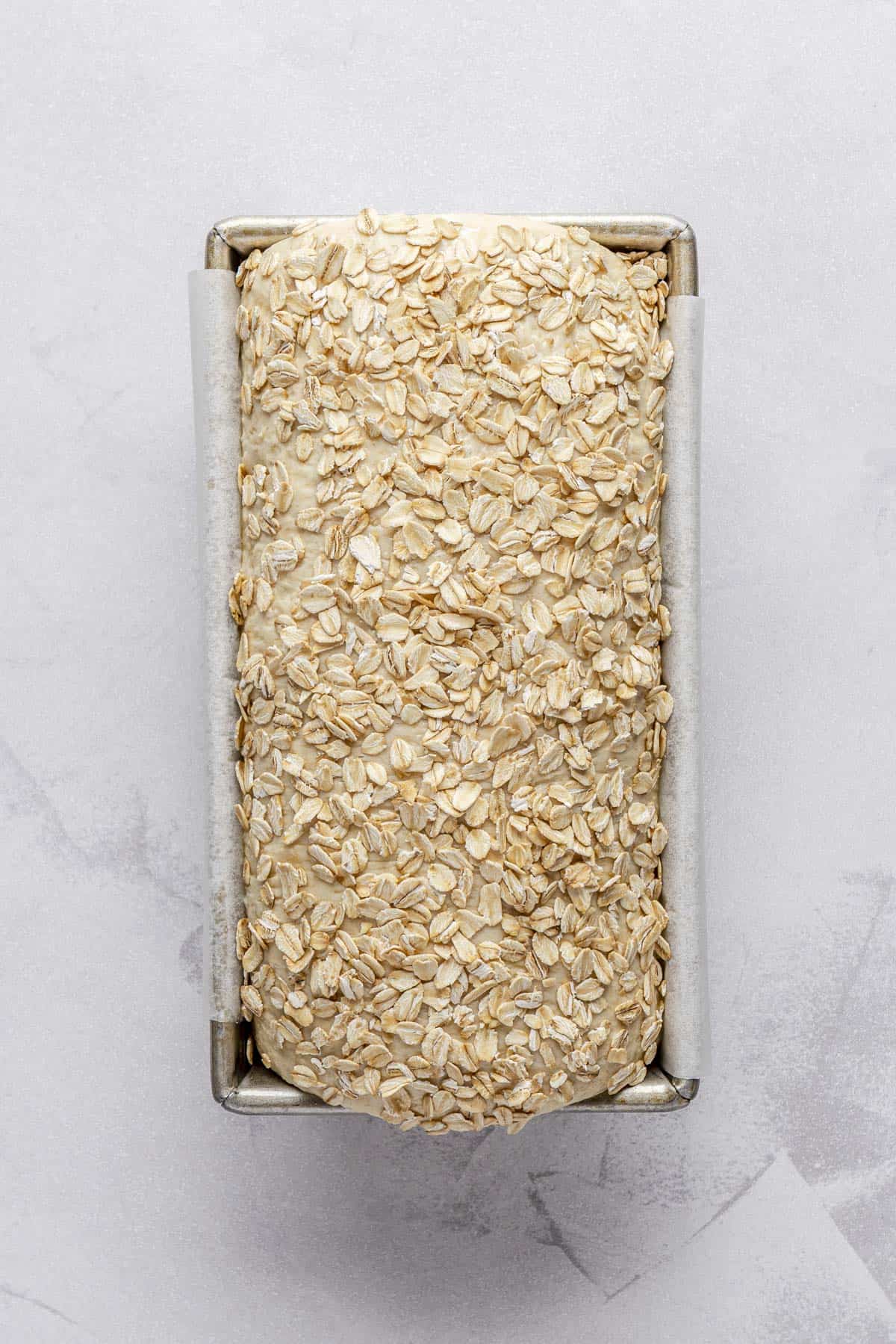 After rising with egg wash and extra oats sprinkled on top.