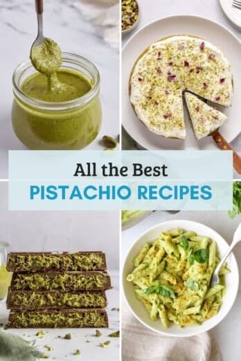 Featured image collage for all the best pistachio recipes.